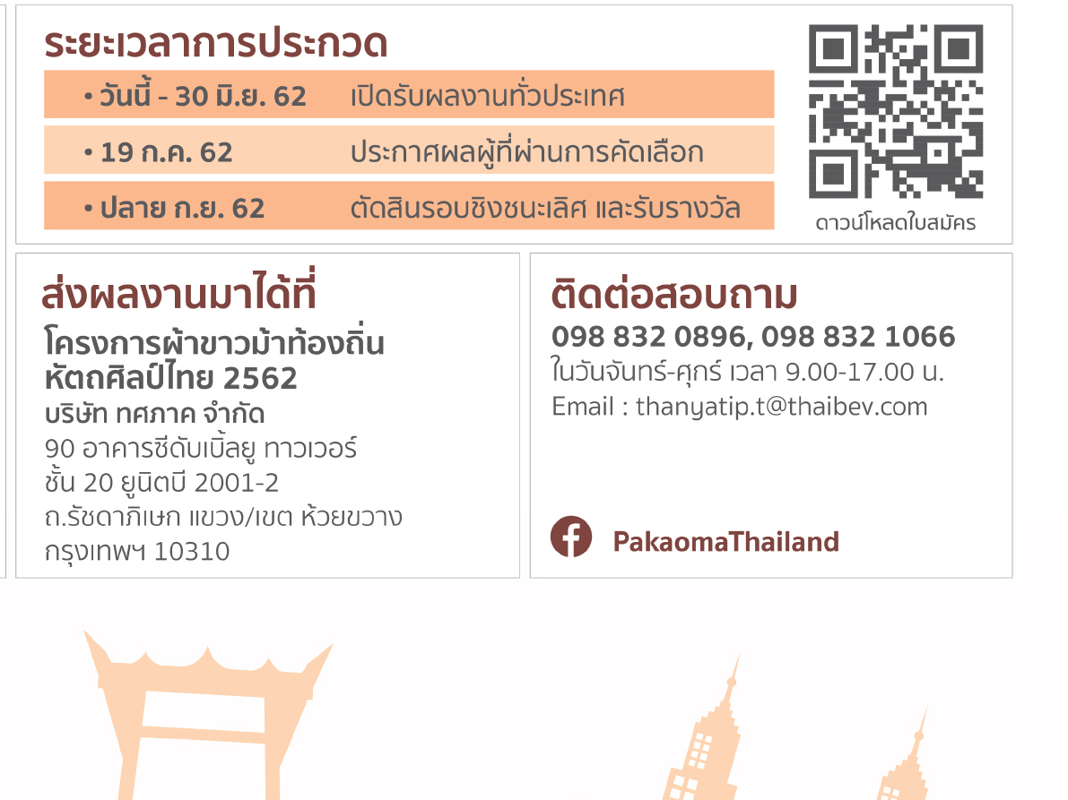 การประกวดออกแบบผลิตภัณฑ์ผ้าขาวม้า PAKAOMA : ASEAN METROPOLIS